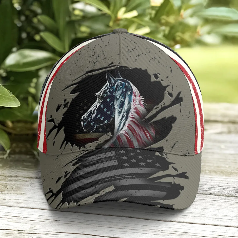 American Flag Patriot Horse Baseball Cap Coolspod