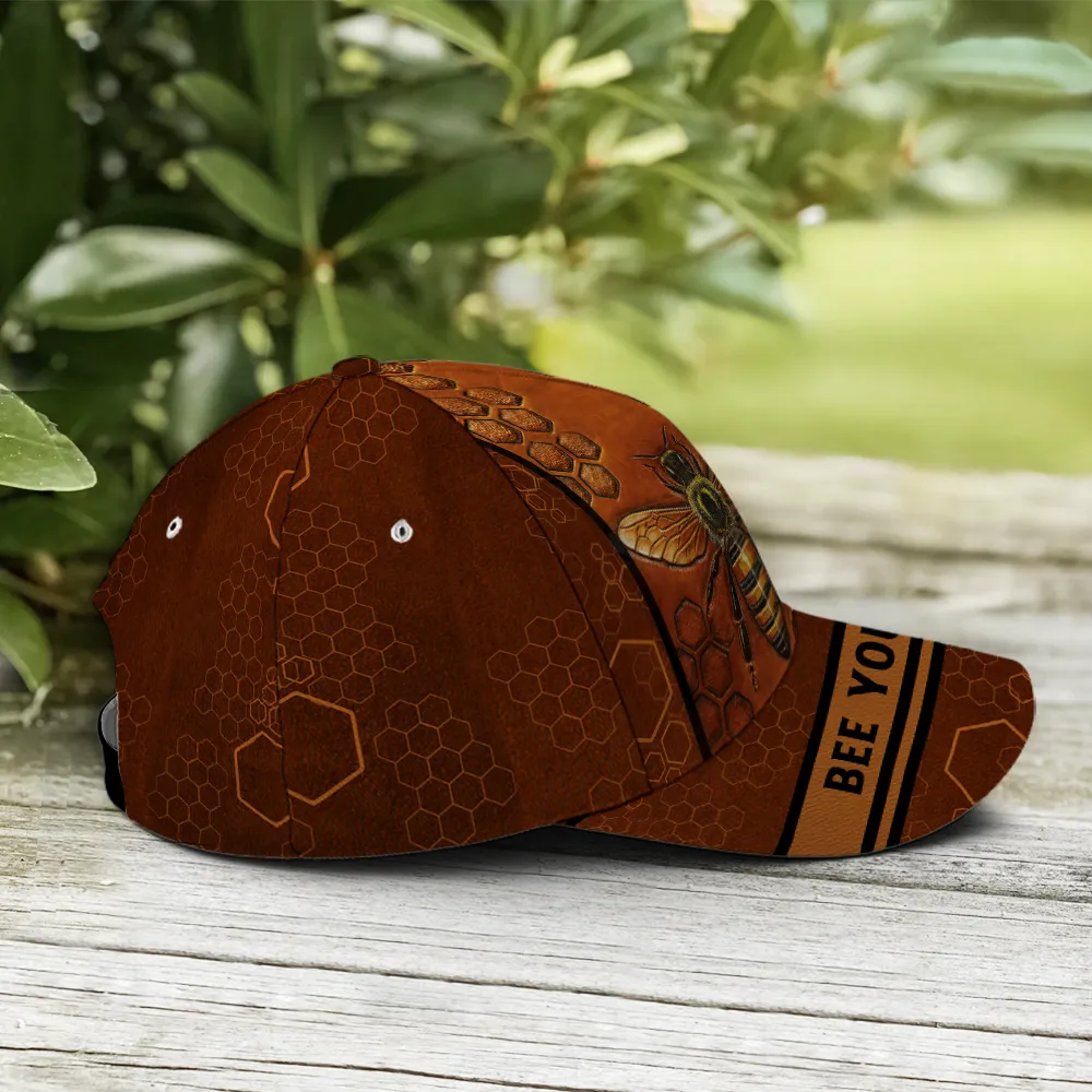 Bee Yourshelf Vintage Leather Baseball Cap Coolspod
