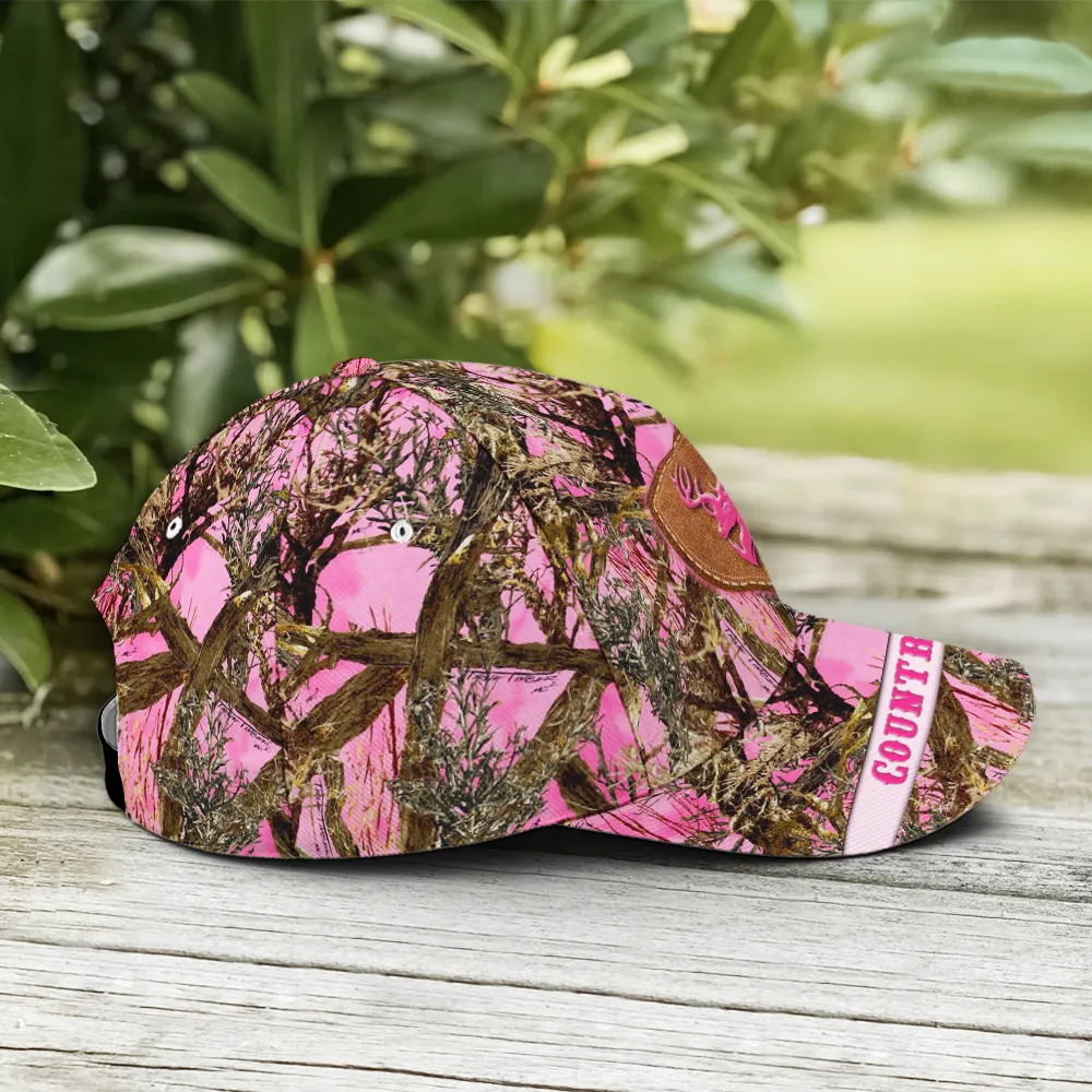 Deer Pattern Baseball Cap For Country Girl Pink Camouflaged Coolspod