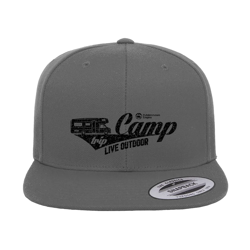 Embroidered Camp Flat Cap