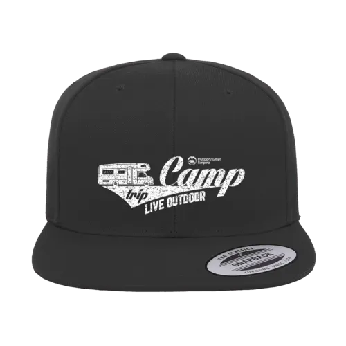 Embroidered Camp Flat Cap