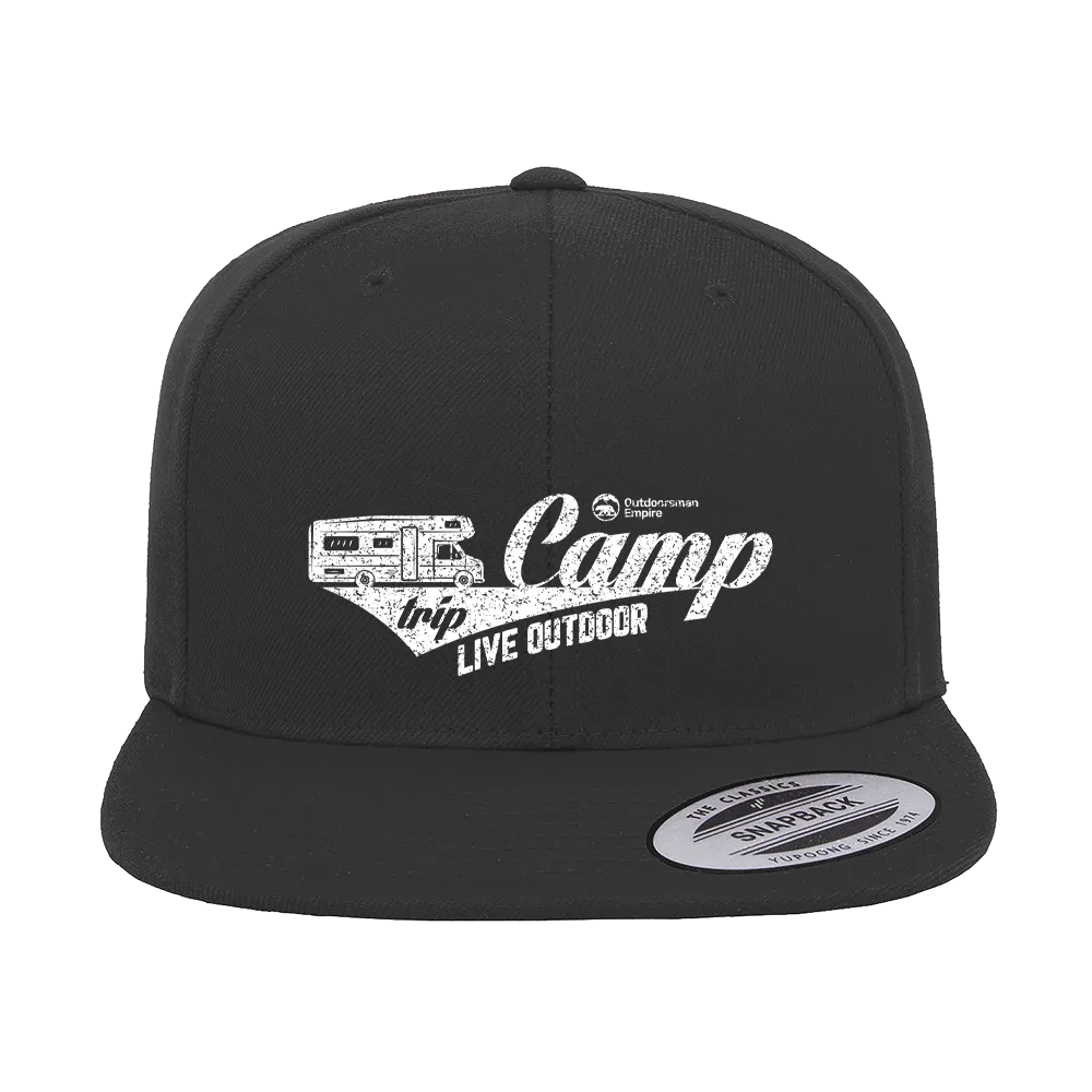 Embroidered Camp Flat Cap