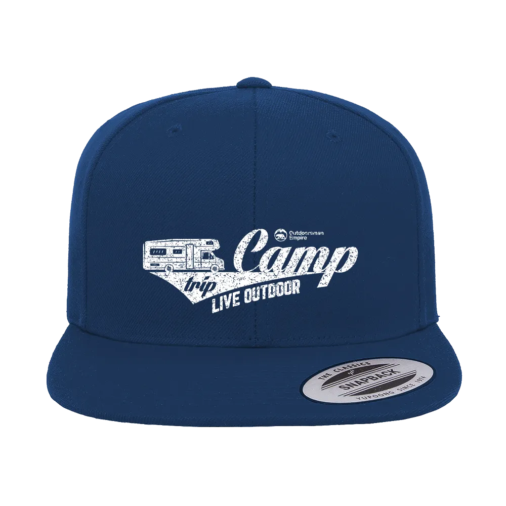 Embroidered Camp Flat Cap