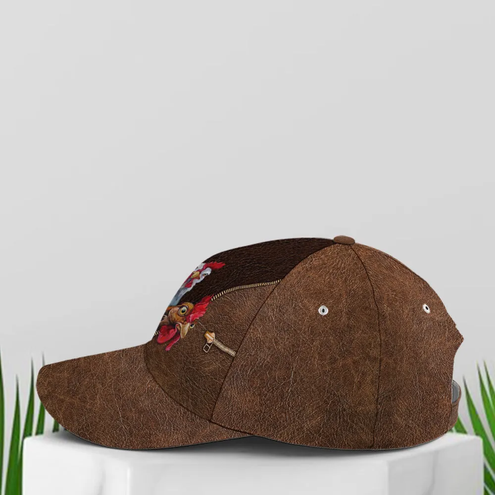Funny Chicken Leather Style Baseball Cap Coolspod