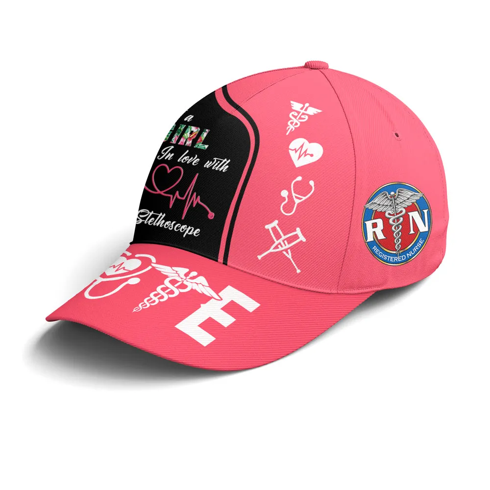 Just A Girl In Love With Her Stethoscope Baseball Cap Coolspod