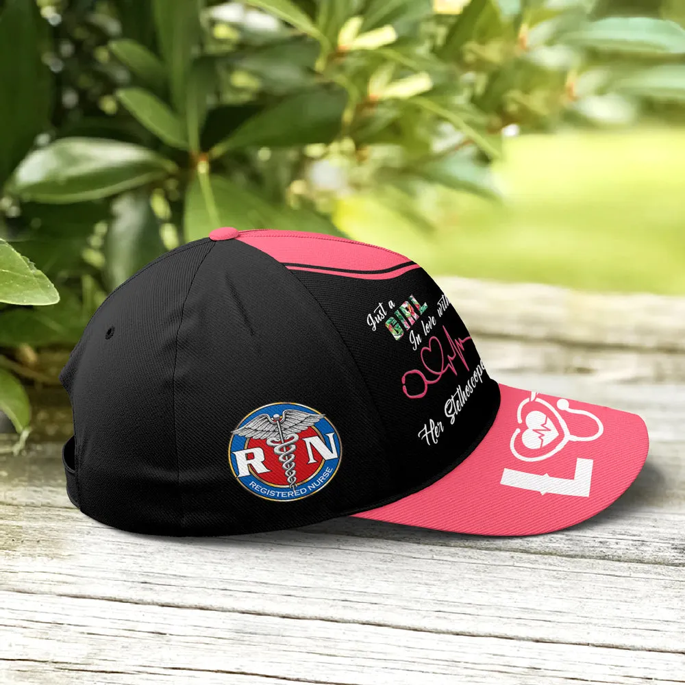 Just A Girl In Love With Her Stethoscope Baseball Cap Coolspod