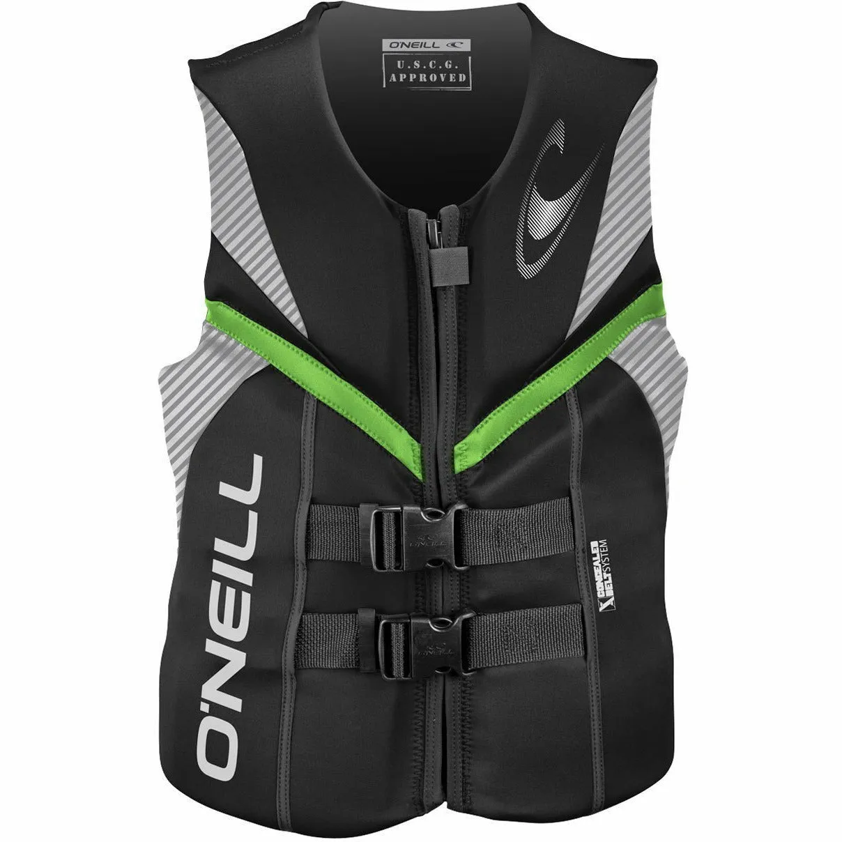 ONeill Mens Reactor USCG Vest - BLK/LUNAR/DAYGLO