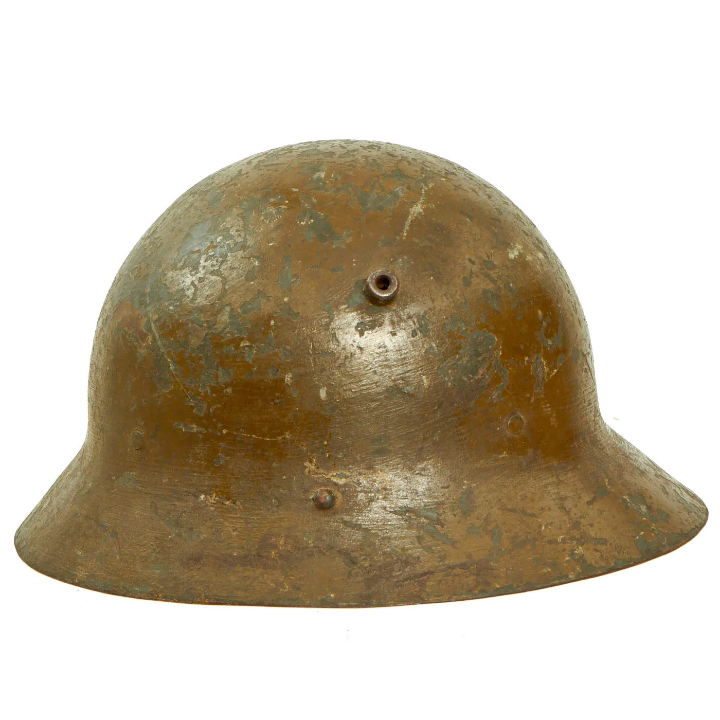 Original Czechoslovakia WWII Era Czeck M30 Helmet, Possible Spanish Civil War Used - Complete