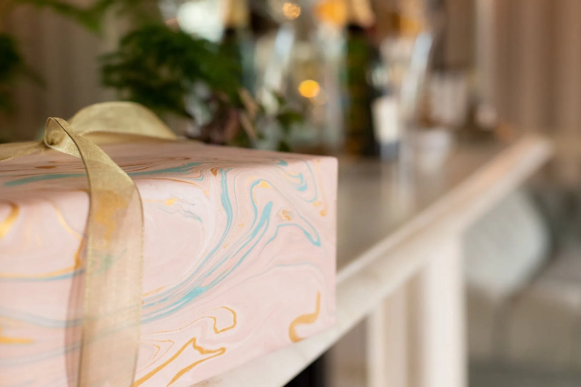 Paper Mirchi Hand Marbled Wrapping Paper Sheet Free Spirit Blush Pink