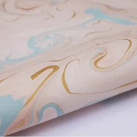 Paper Mirchi Hand Marbled Wrapping Paper Sheet Free Spirit Blush Pink