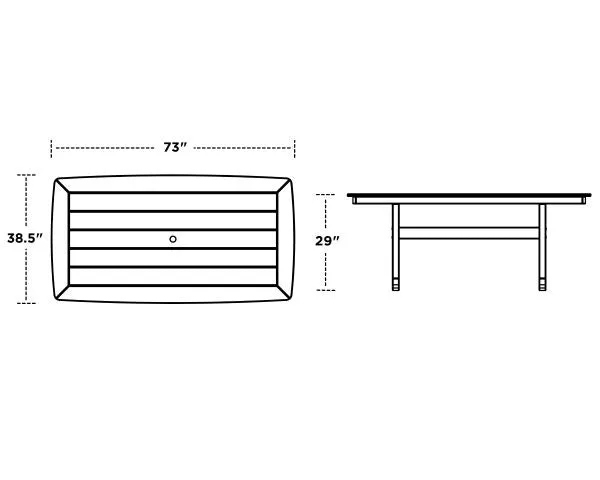 POLYWOOD 73" Outdoor Dining Tables - Nautical Style