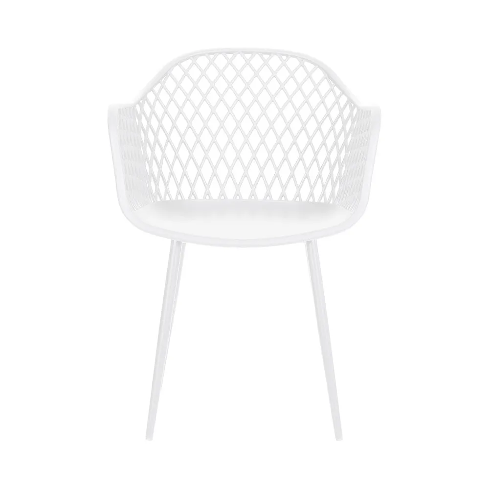 Set of 4 Ventilated Outdoor Dining Chairs - White