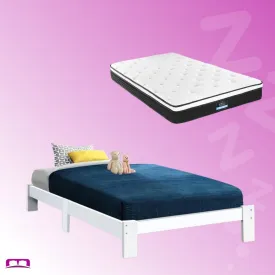 Single Package | Fairy Wooden Bed & Bonita Pillow Top Mattress (Medium Firm)