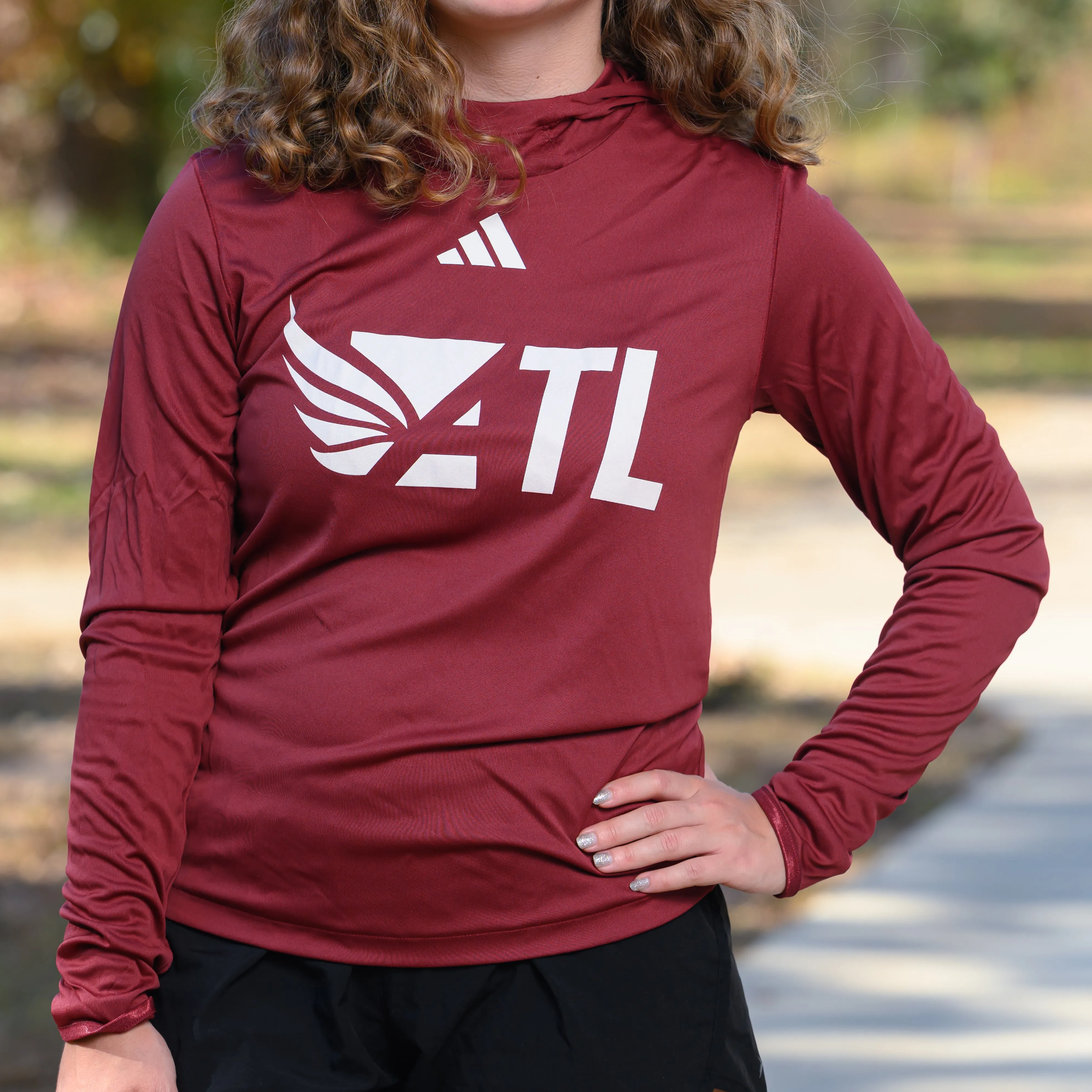 Women's LS Lightweight Hoodie - Burgundy